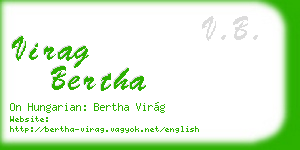 virag bertha business card